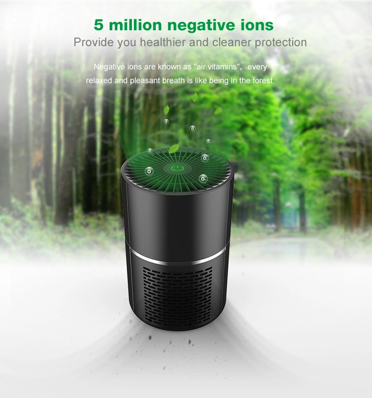 New Products 5V Air Cleaner USB Mini Pm2.5 Ionizer Portable Air Purifier for Office, Household