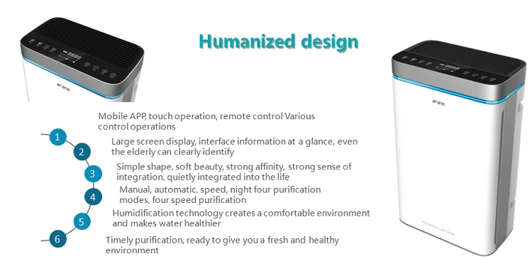 Portable Home Office UV Air Cleaner Humidifier HEPA Air Purifier