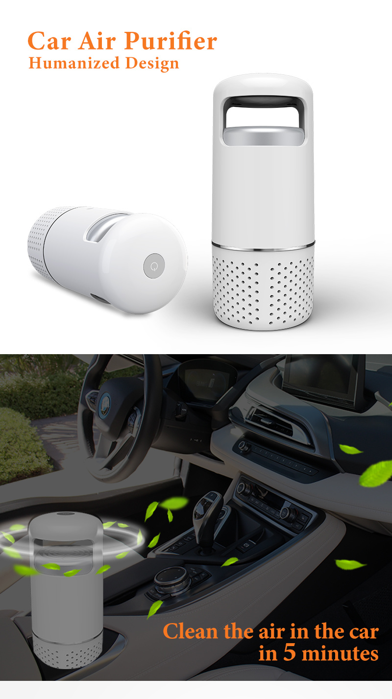 New Design Double Filter Car Desktop HEPA Filter  Air  Purifier