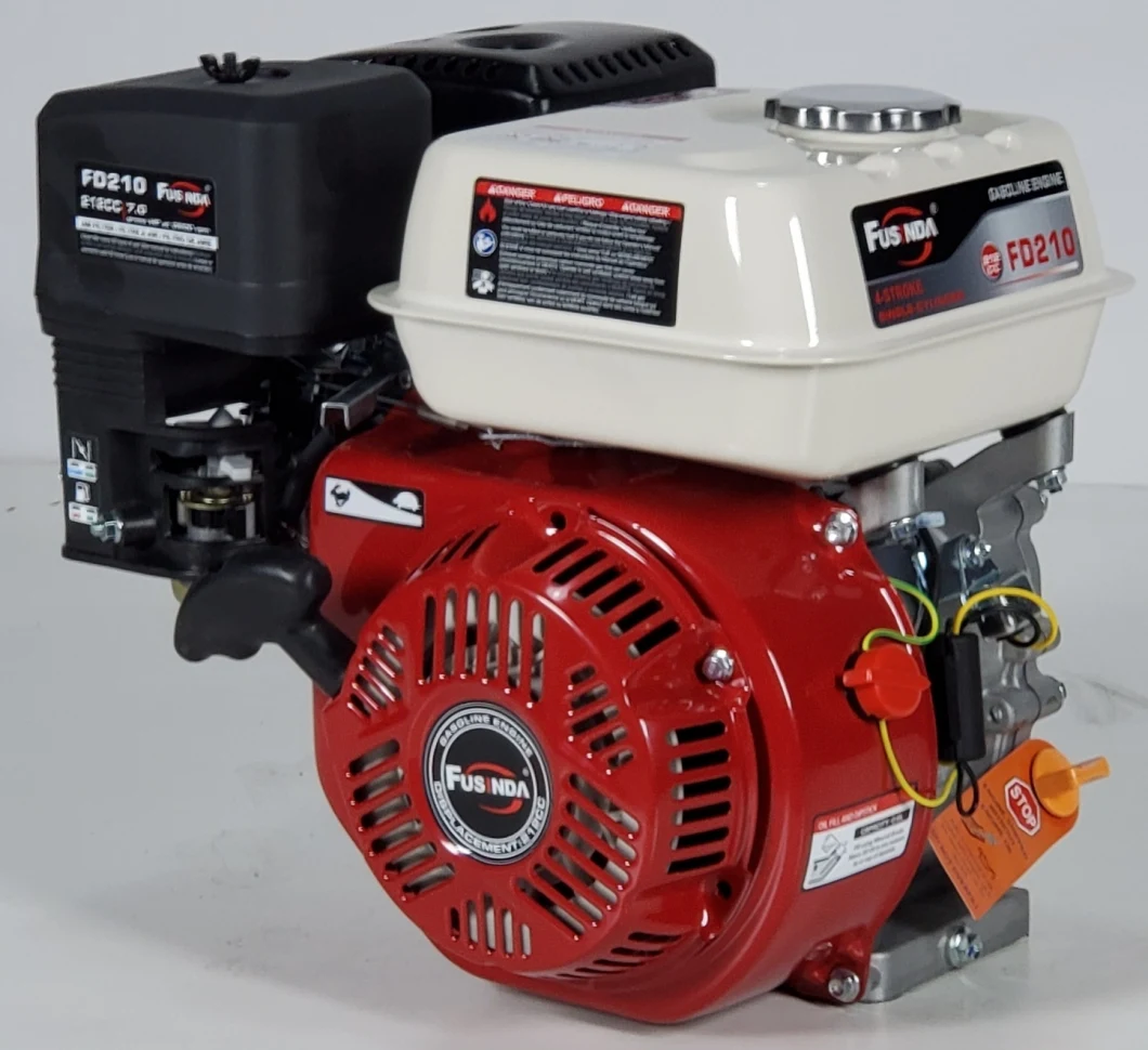 7HP / 212cc Air-Cooled Gasoline Petrol Engine with New Dust Proof Air Cleaner, Fusinda Fd210