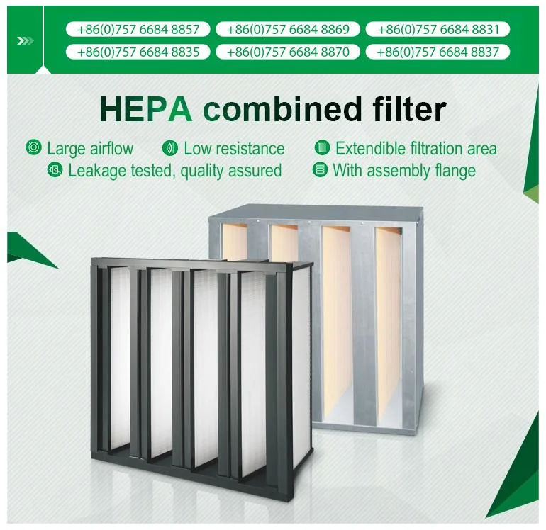 V-Bank High Efficiency Ahu Filter HEPA / Filter HEPA