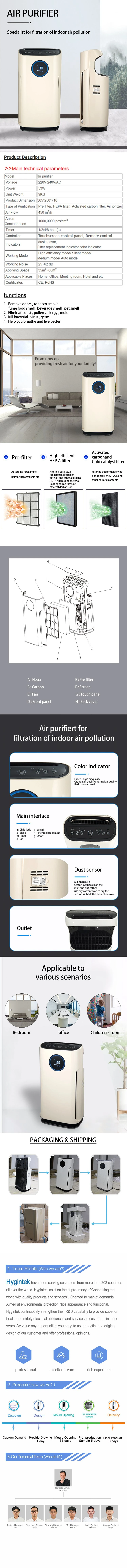 2020 OEM Wholesale Home Pm2.5 WiFi Desktop Anti Virus Air Purifier Korea for Room Ionizer Portable Air Cleaner with HEPA Filter