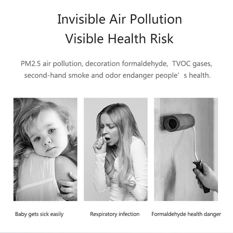Smart Desktop Ionizer Air Purifier with Air Quality Indicator