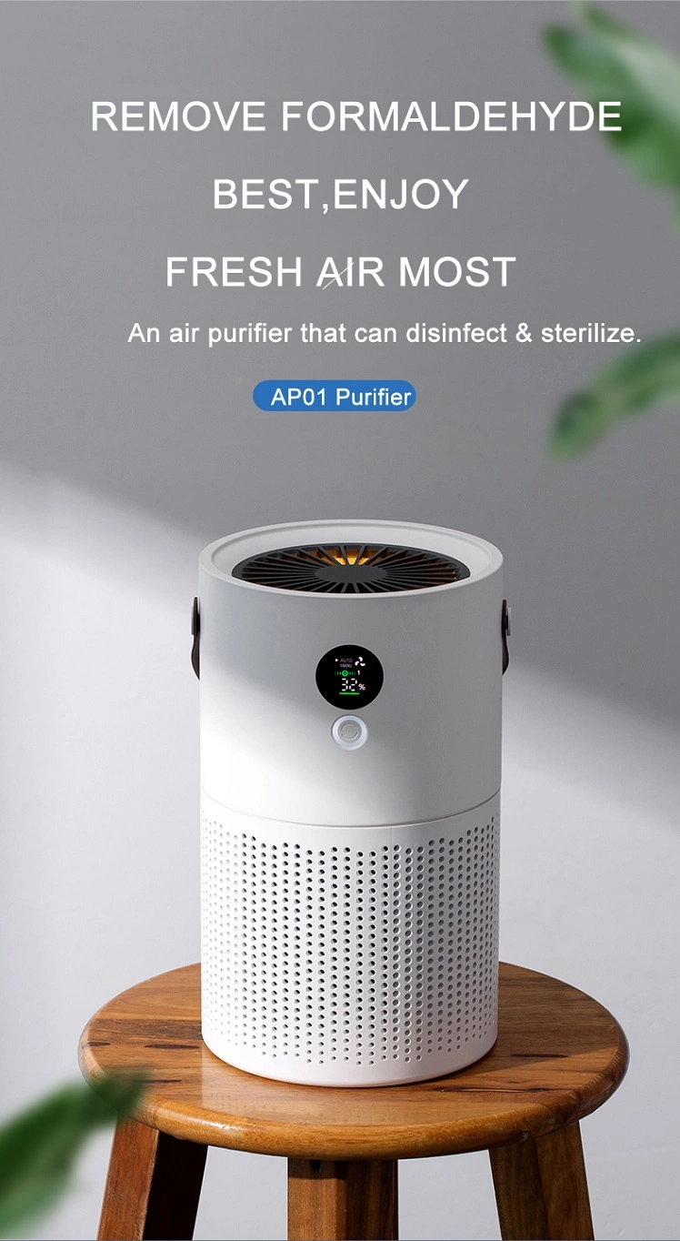 Intelligent Sensor Pm2.5 Display Desktop Air Purifier with True HEPA Filter Home Air Purifier