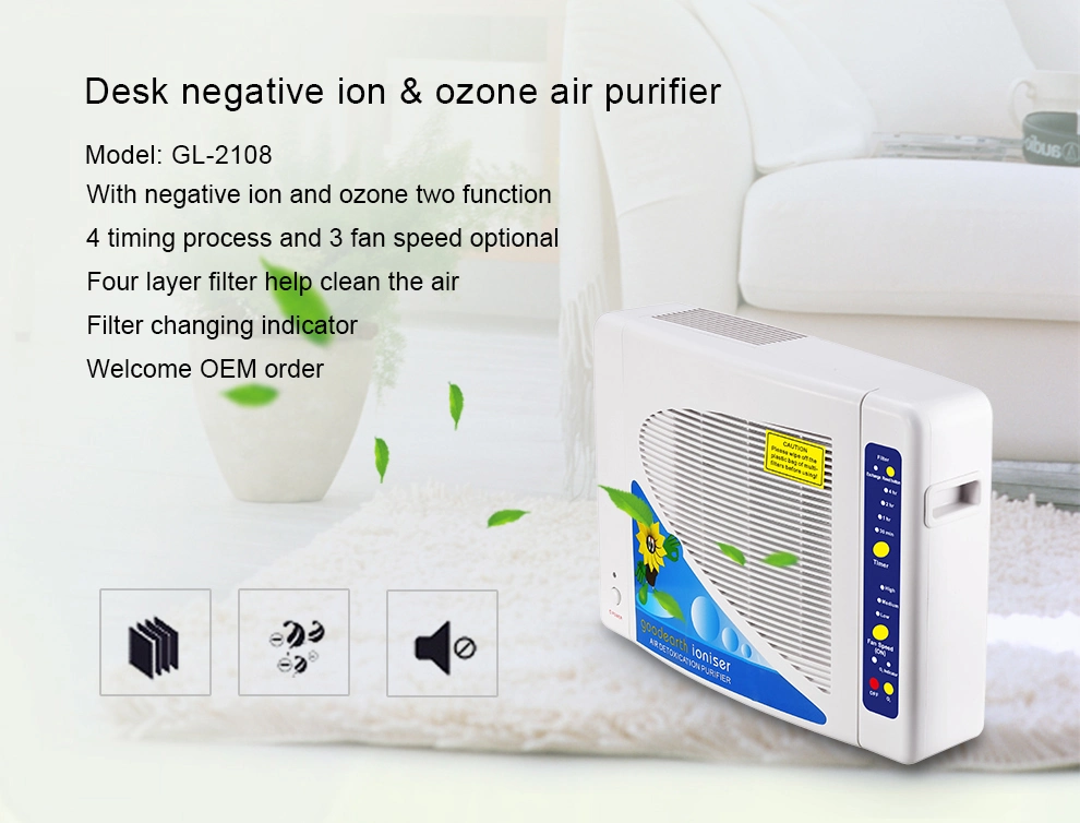 Table Top HEPA Filter Negative Ion Ozone Air Purifier
