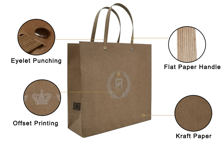 Various Sizes Extra Large Brown Paper Shopping Bags for Sale
