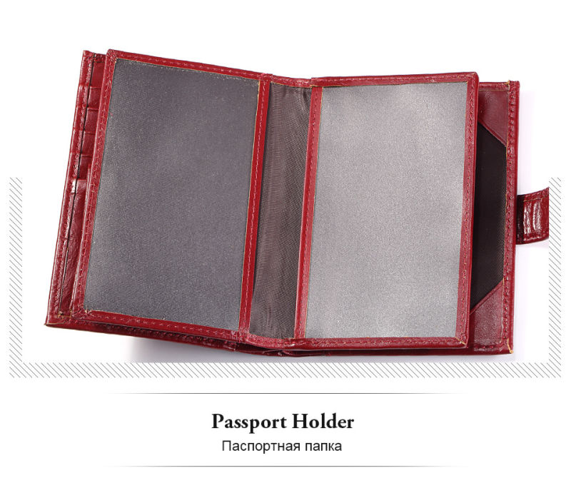 Genuine Leather Wallet Men Passport Holder Coin Purse