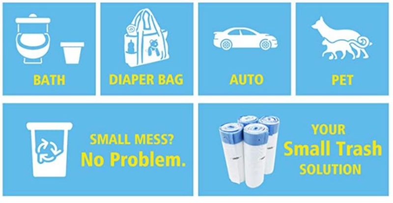 Custom Logo Printing Drawstring Garbage Bag Interleaved Plastic Trash Bag