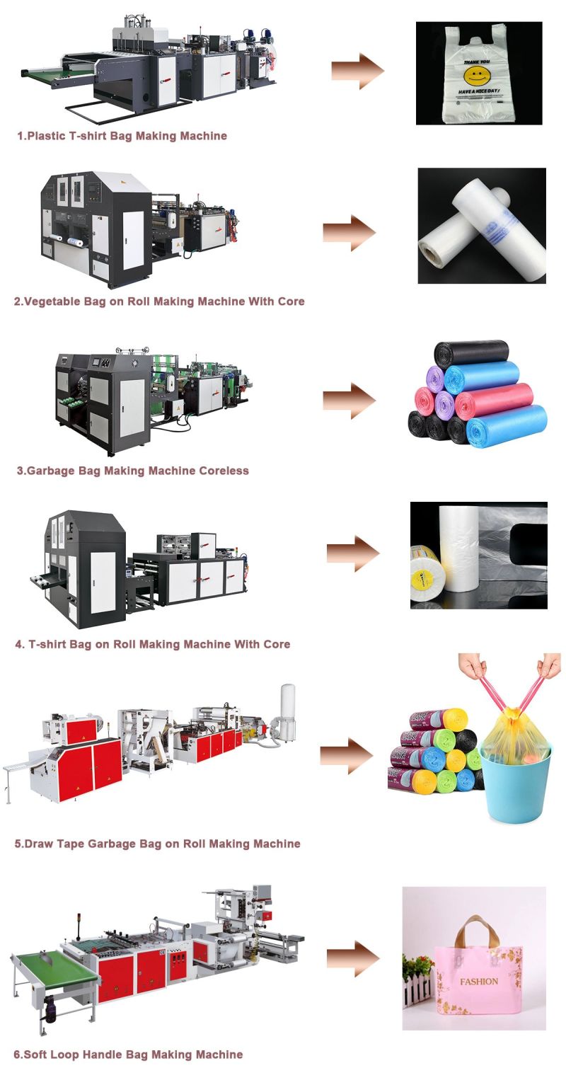 Carry Automatic Reusable Recycle String Ribbon Biodegradable Garbage Biodegradable Bag Making Machine
