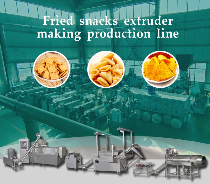 automatic fried puff pellet snack food equipment machine