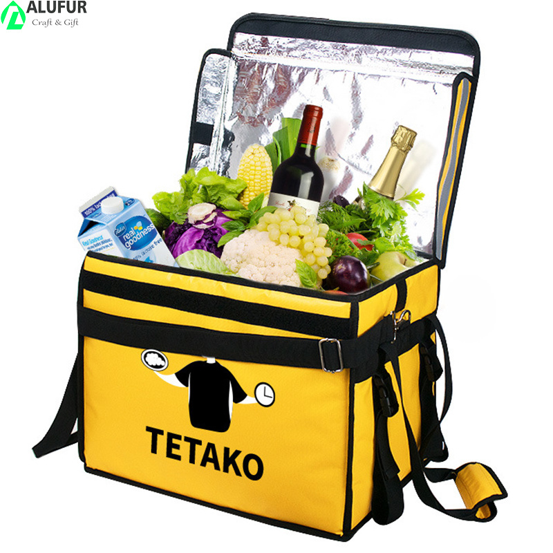 Reusable Portable Insulated Cooler Bag Commercial Transport Food Delivery Bag
