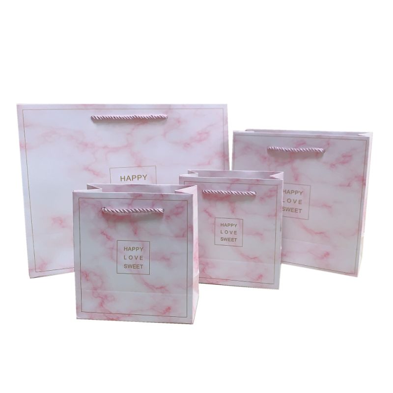 Spot Paper Bags Marble Gift Bags Clothing Advertising Customized Shopping Bags