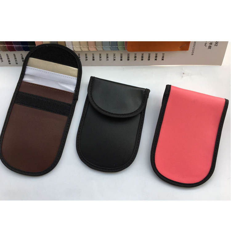 Double Layer RFID Phone Shielding Key Bag Leather Car Key Pouch Wallet Men Women Key Case