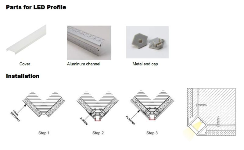 Customize Aluminum Extrusions Aluminum Profile for LED Strip Light Manufacture