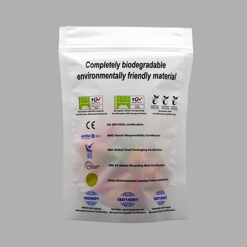 100% Biodegradable & Compostable Stand-up Bags/ Pouches with Selfseal/ Zipper/ Zip Lock Laminated Bags/Biologisch Abbaubare Und Kompostierbare Laminierte Beutel