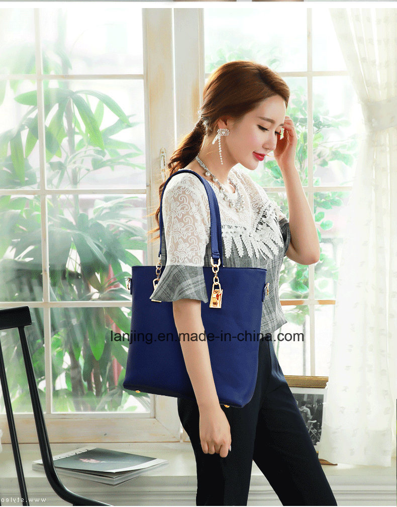 Fashion OEM Women PU Leather Shoulder Tote Bags Lady Handbag