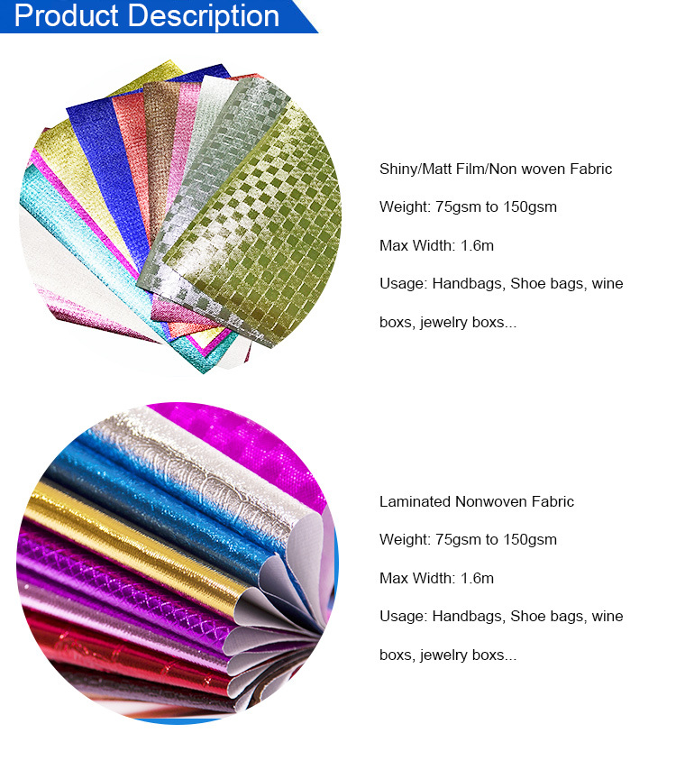 Waterproof MPET Non Woven Fabric Material for Making Bags