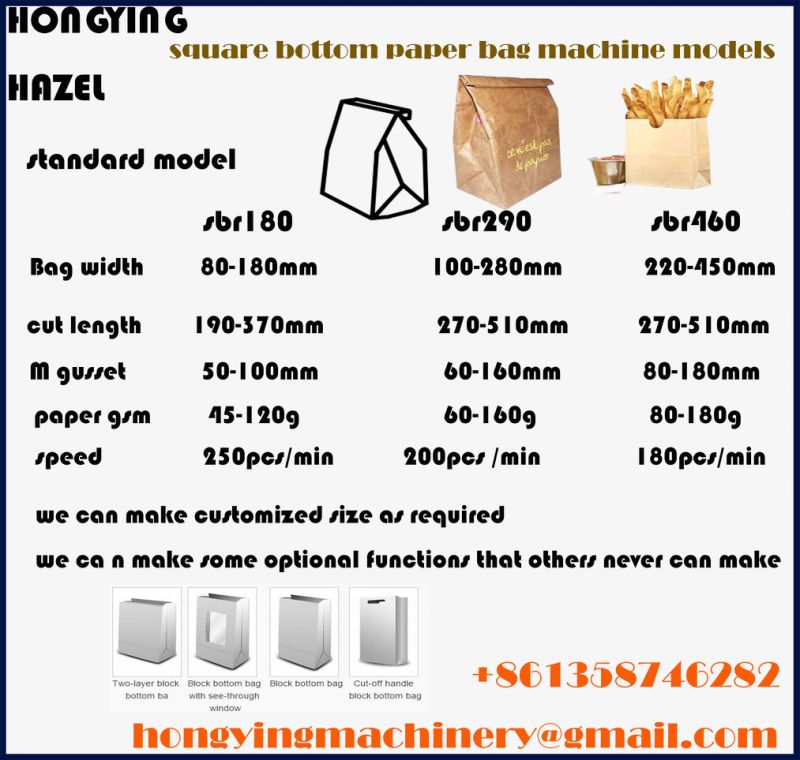 Kraft Paper Bag Making Machine Shopping Bags with Auto Collecting