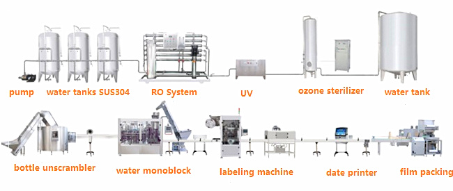 Automatic Liquid Water Bottle Filling and Capping Sealing Machine / Water Bottling Plant