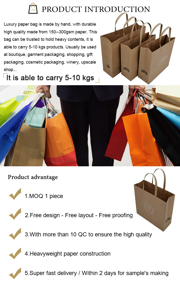 Various Sizes Extra Large Brown Paper Shopping Bags for Sale