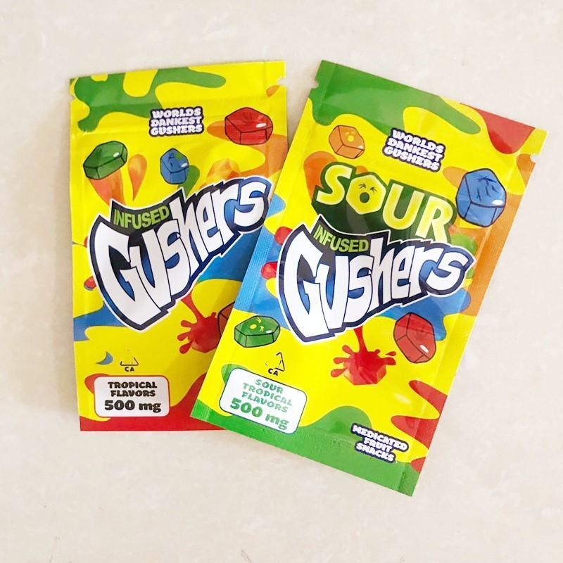 Resealable Grains Candy Packing Sour Gushers Bags Aluminum Foil Stand up Zip Lock Bags