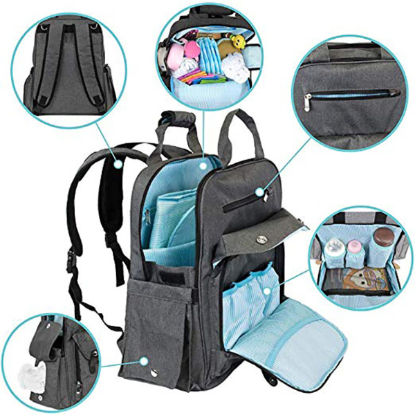 Multi-Functional Baby Diaper Bag Backpack for Mom Dad