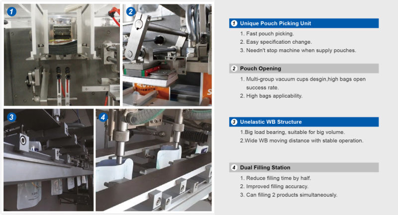 Hot Sale Horizontal Ffs Packing Machine for 3 or 4 Side Pouch or Doypack