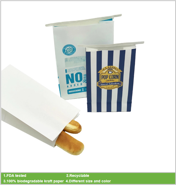 Recyclable Food Grade Kraft Paper Bags for Packaging