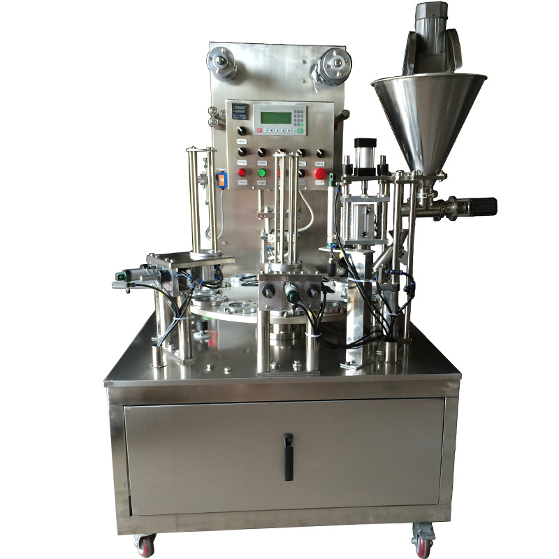 Automatic Rotary Type Coffee Capsules Coffee Powder Cup Fill Sealer Filling Sealing Machine