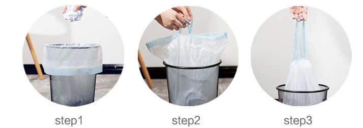 Disposable PE Draw String Garbage Bag/Trash Bag