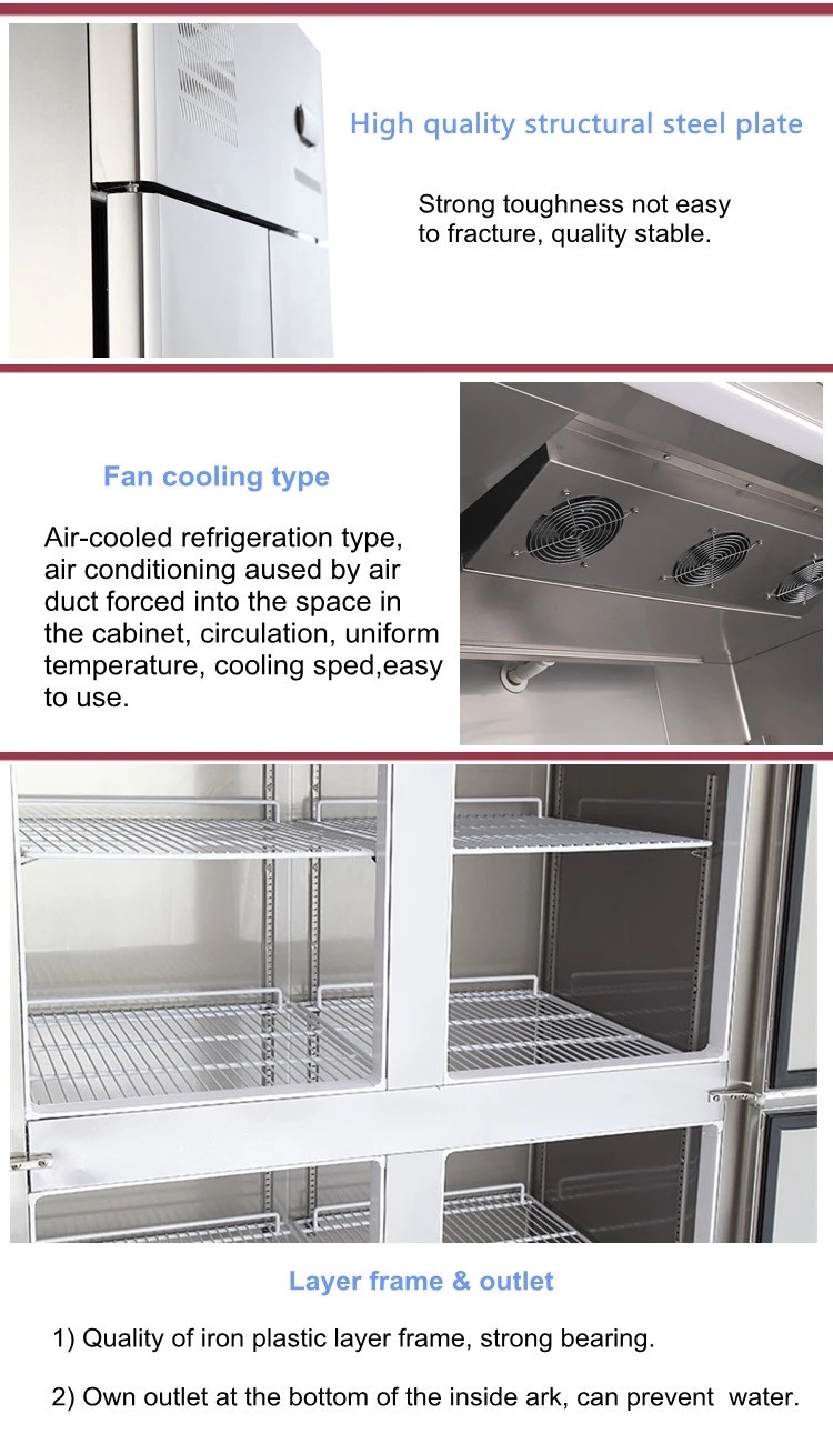 Air Cooling Display Glass Door Fridge Cooler Refrigerator