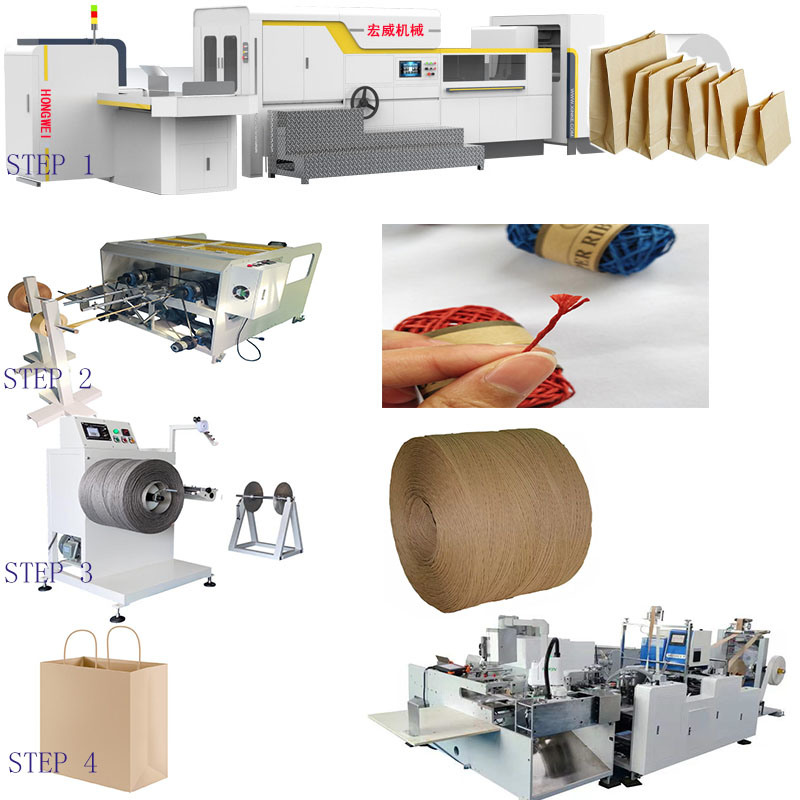 High Speed Biodegradable Paper Bags Handle Machine
