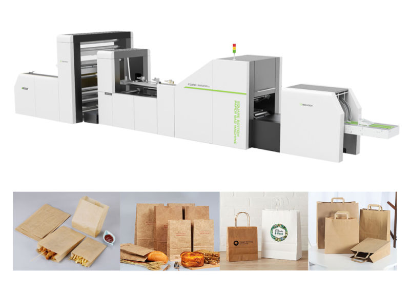 Custom Printed Food Packaging Bread Kraft Paper Bags Automatic V Bottom Paper Bag Machine