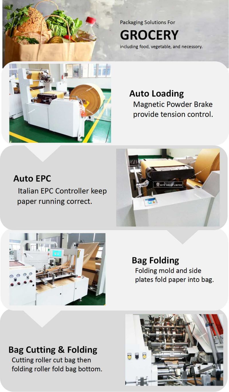 Full Automatic shopping Paper Bags Making Machine with Handles