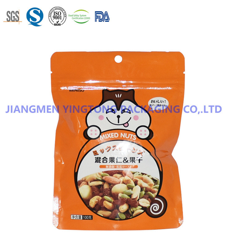 Plastic Mylar Food Bags Stand up Zipper Pouches for Nuts