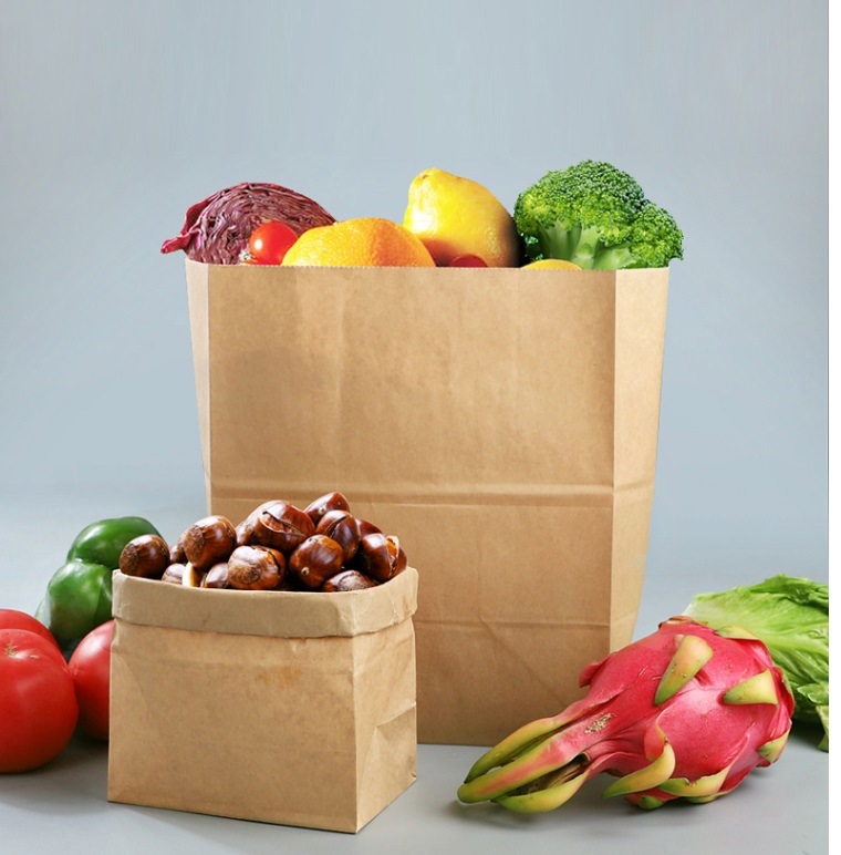 Supermarket Shopping Paper Bags Lunch Paper Bags with Your Own Logo
