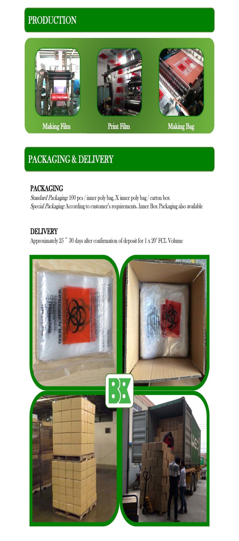 Custom Biodegradable Waterproof Plastic Ziplock Poly LDPE Packaging Specimen Bags