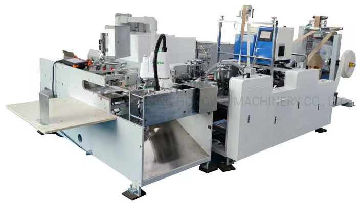 Flat Bottom Bakery Food Carry Paper Bags Making Machine