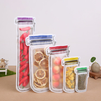 Food Grade Transparent Zip Lock Mason Jar Bags for Food Storage