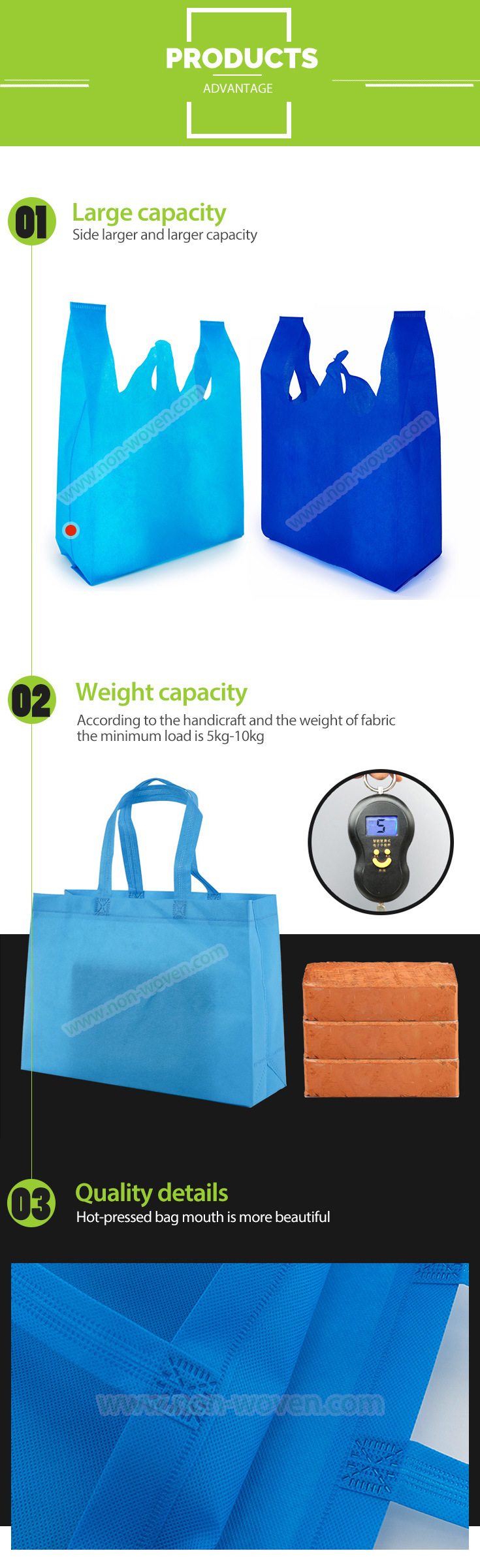 Eco Nonwoven Shopping Hand Bag, Recycable Non Woven Handbags