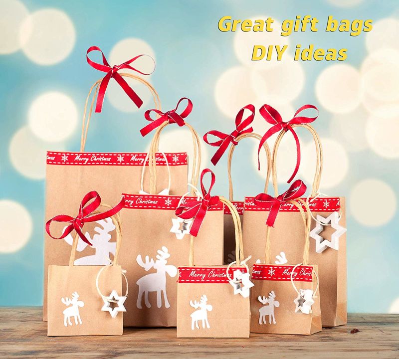 White Kraft Paper Bags 5.25" X 3.75" X 8", Handled, Shopping, Gift, Merchandise, Carry, Retail, Party Bags