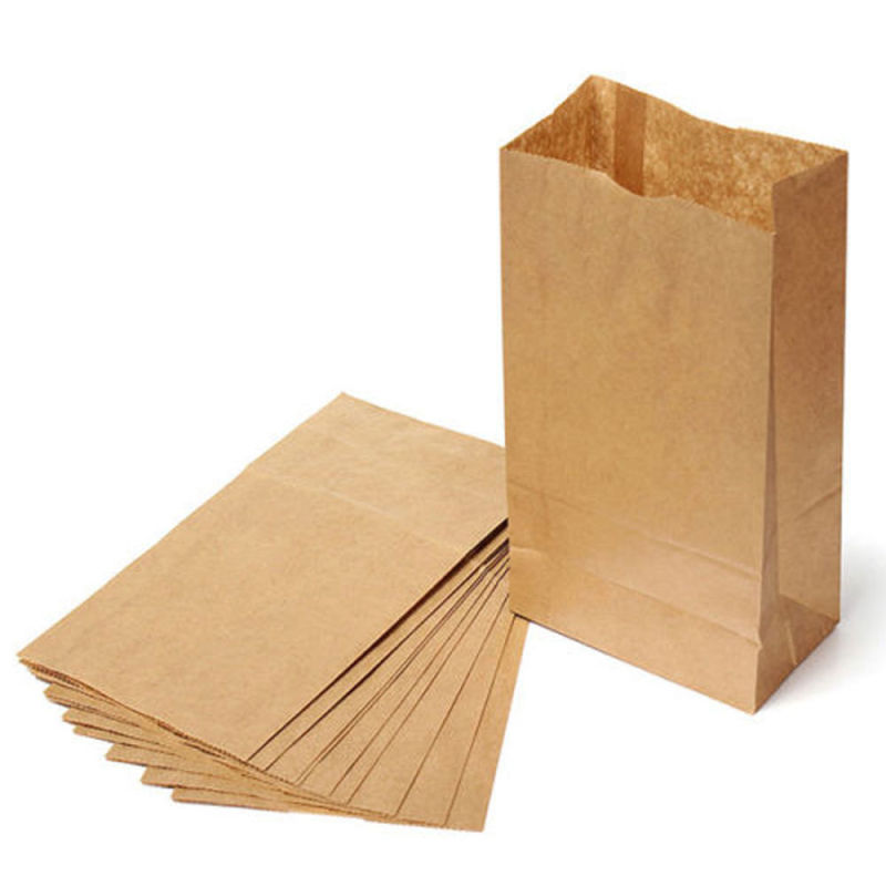 Machine Made Brown Kraft Paper Gift Bags with Twisted Handle