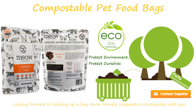 Bio Stand up Petfood Packaging Biodegradable Pouches