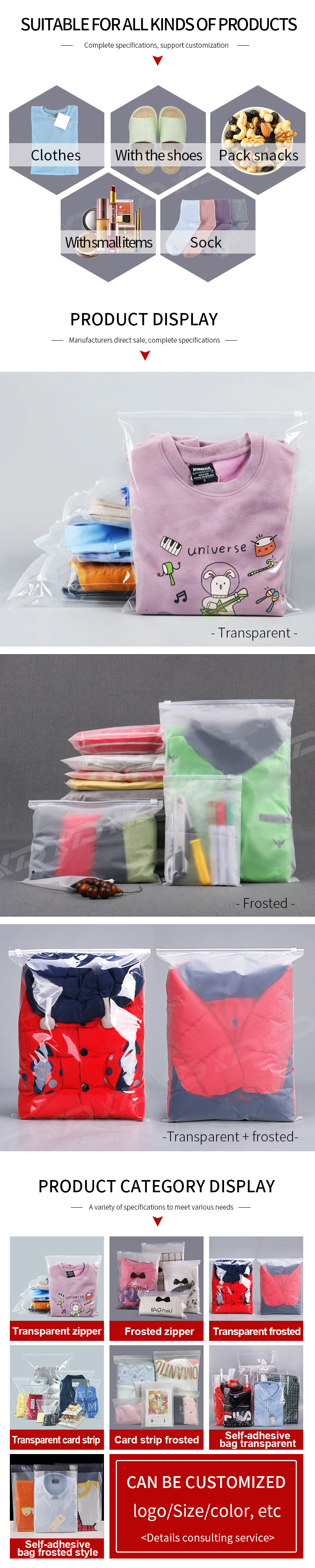 Eco Biodegradable Resealable Merchandising Promotional Gift Plastic Ziplock Polythene Bags