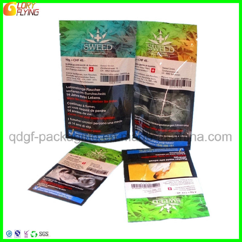 Tobacco Packaging Bag/Plastic Bag with Resealable Zipper/Tobacco Pouches