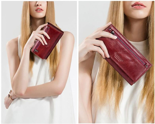 Factory Fashion Women Genuine Leather Purse Designer Lady Wallet
