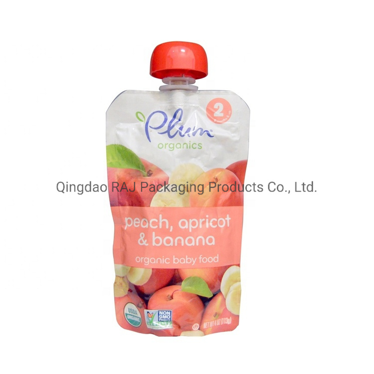 China Manufacture Liquid Juice Stand up Plastic Spout Pouch with Spout Top