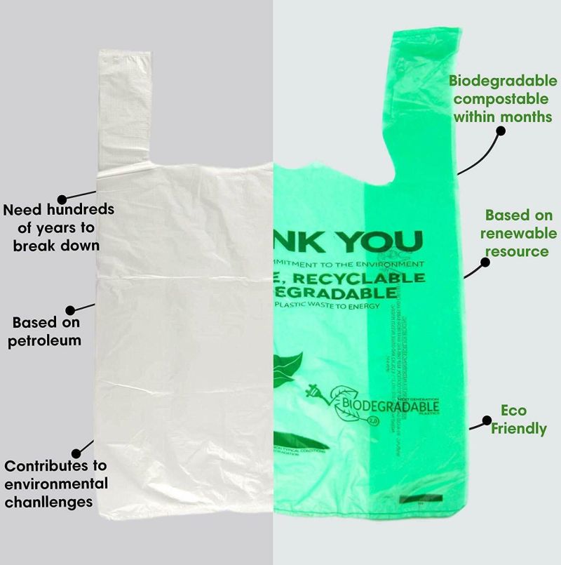 2021 latest Biodegradable Packaging Compostable T-Shirt Shopping Bag