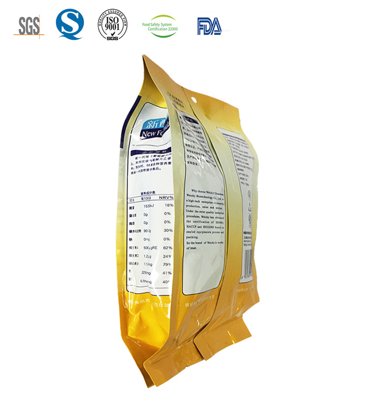 Food Packaging Bags Quad Seal Pouches for Protein Powder