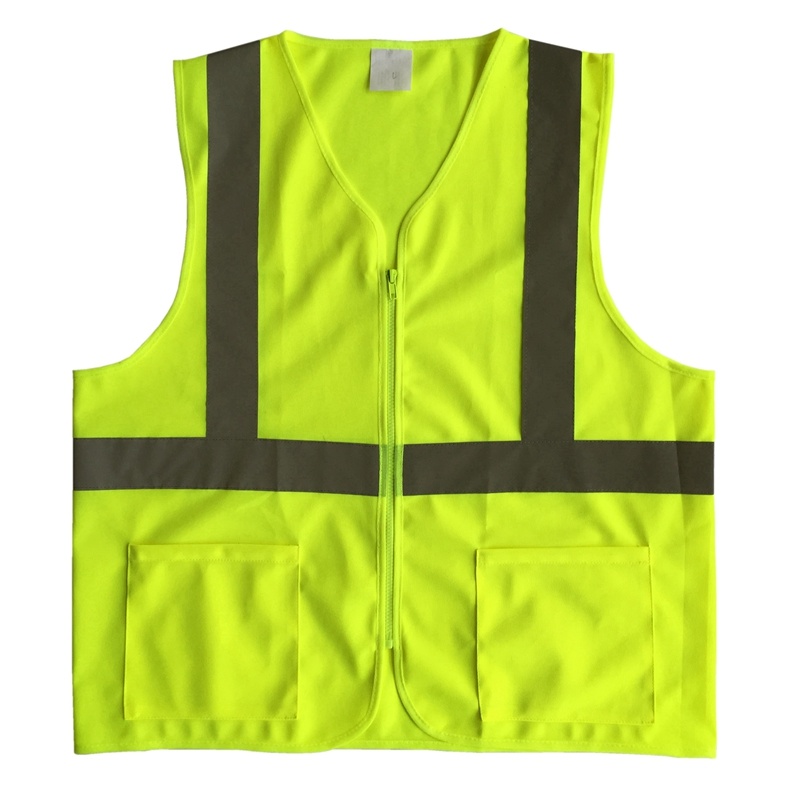 Hi Vis Reflective Safety Vest with Pocket and Zipper